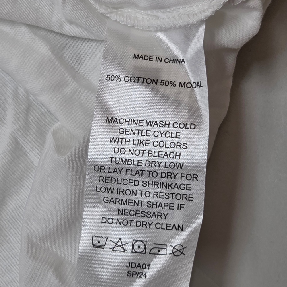 NWT QUINCE Cotton Modal Scoop Neck Tee Large White 6660 - Picture 9 of 10
